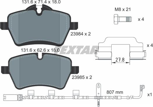 Textar 2398407 - Komplet Pločica, disk-kočnica www.molydon.hr