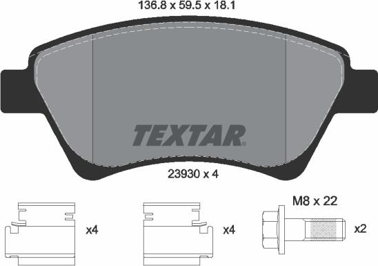 Textar 2393001 - Komplet Pločica, disk-kočnica www.molydon.hr