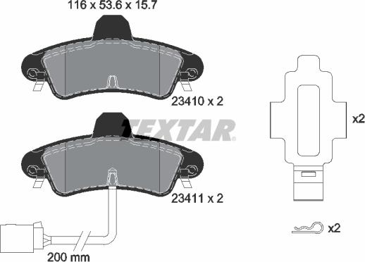 Textar 2341008 - Komplet Pločica, disk-kočnica www.molydon.hr