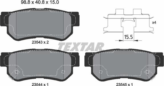 Textar 2354306 - Komplet Pločica, disk-kočnica www.molydon.hr