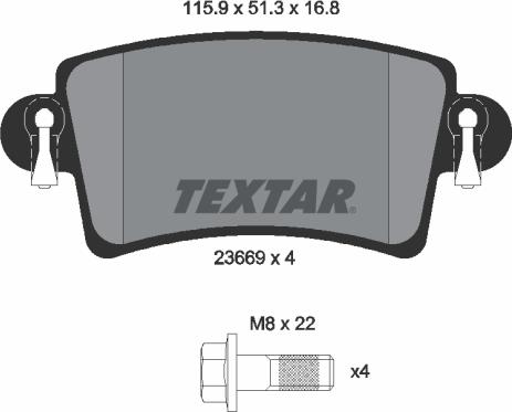 Textar 2366901 - Komplet Pločica, disk-kočnica www.molydon.hr