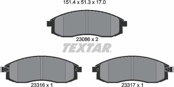 Textar 2308601 - Komplet Pločica, disk-kočnica www.molydon.hr