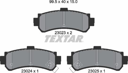 Textar 2302301 - Komplet Pločica, disk-kočnica www.molydon.hr