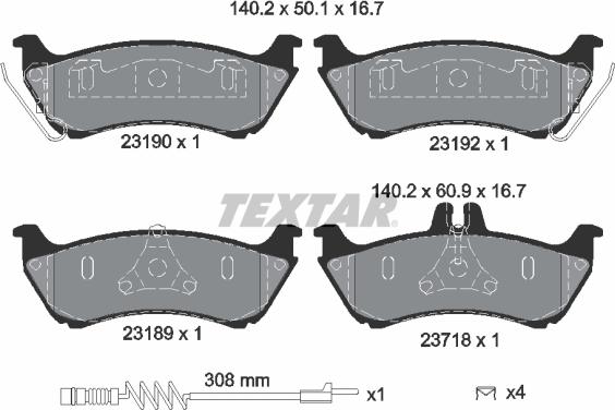 Textar 2319002 - Komplet Pločica, disk-kočnica www.molydon.hr