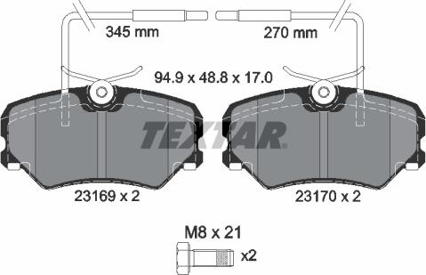 Textar 2316901 - Komplet Pločica, disk-kočnica www.molydon.hr