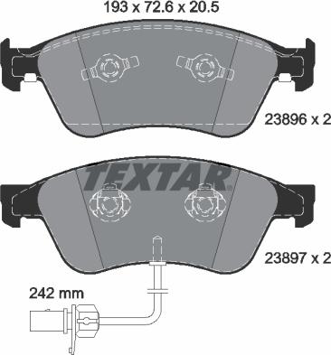 Textar 2389601 - Komplet Pločica, disk-kočnica www.molydon.hr