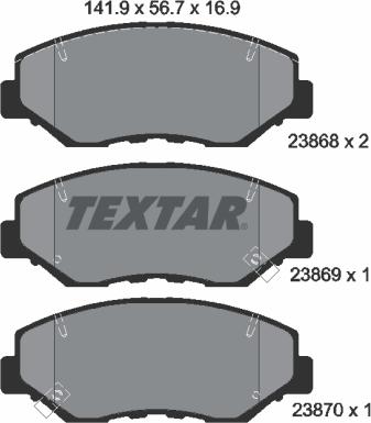 Textar 2386801 - Komplet Pločica, disk-kočnica www.molydon.hr