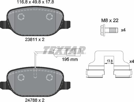 Textar 2381101 - Komplet Pločica, disk-kočnica www.molydon.hr