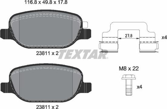 Textar 2381103 - Komplet Pločica, disk-kočnica www.molydon.hr