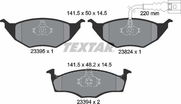 Textar 2339502 - Komplet Pločica, disk-kočnica www.molydon.hr