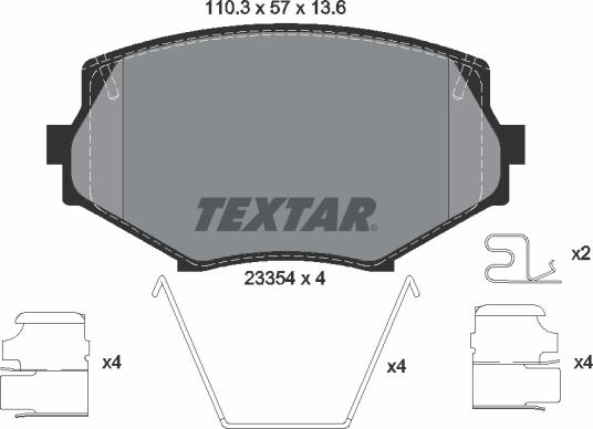 Textar 2335404 - Komplet Pločica, disk-kočnica www.molydon.hr