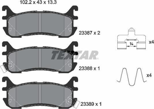 Textar 2338704 - Komplet Pločica, disk-kočnica www.molydon.hr