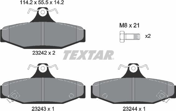 Textar 2324201 - Komplet Pločica, disk-kočnica www.molydon.hr