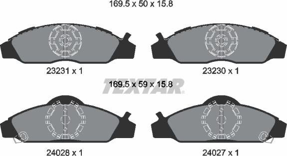 Textar 2323101 - Komplet Pločica, disk-kočnica www.molydon.hr