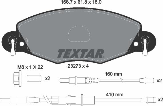 Textar 2327301 - Komplet Pločica, disk-kočnica www.molydon.hr