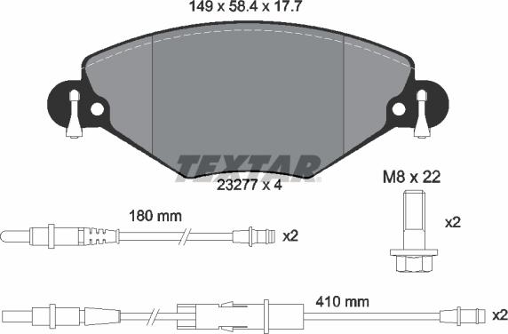 Textar 2327701 - Komplet Pločica, disk-kočnica www.molydon.hr