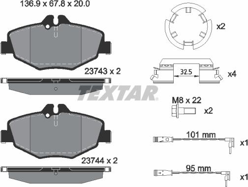 Textar 2374303 - Komplet Pločica, disk-kočnica www.molydon.hr