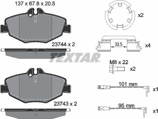 Textar 2374381 - Komplet Pločica, disk-kočnica www.molydon.hr