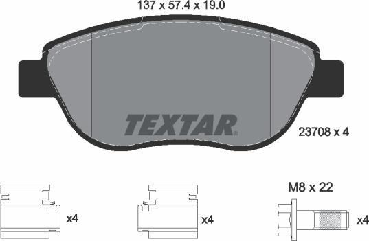 Textar 2370803 - Komplet Pločica, disk-kočnica www.molydon.hr