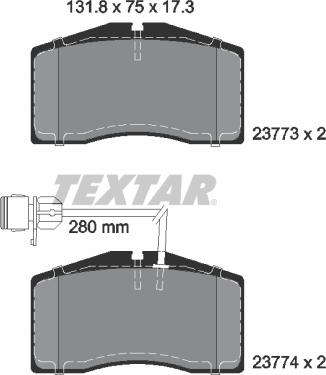 Textar 2377301 - Komplet Pločica, disk-kočnica www.molydon.hr