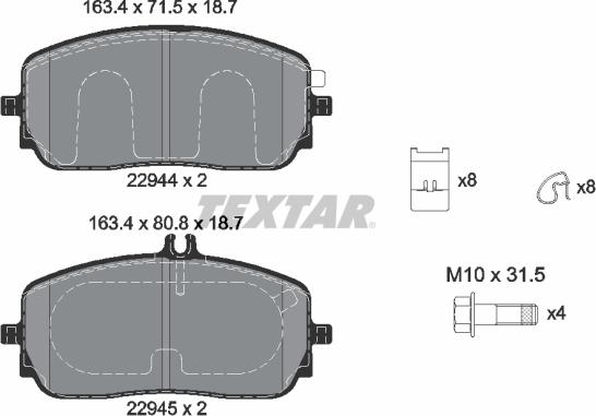 Textar 2294401 - Komplet Pločica, disk-kočnica www.molydon.hr