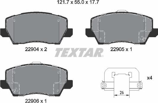 Textar 2290401 - Komplet Pločica, disk-kočnica www.molydon.hr