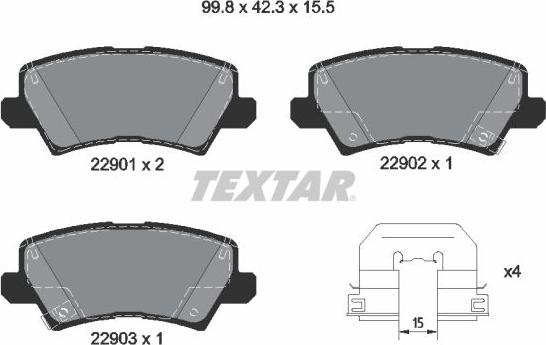 Textar 2290101 - Komplet Pločica, disk-kočnica www.molydon.hr