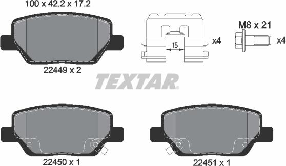 Textar 2244901 - Komplet Pločica, disk-kočnica www.molydon.hr