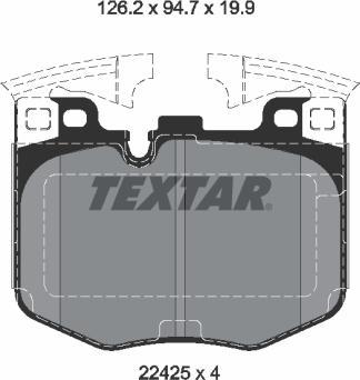 Textar 2242501 - Komplet Pločica, disk-kočnica www.molydon.hr