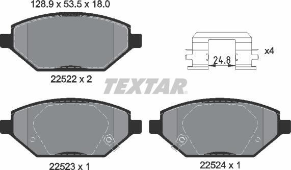 Textar 2252201 - Komplet Pločica, disk-kočnica www.molydon.hr