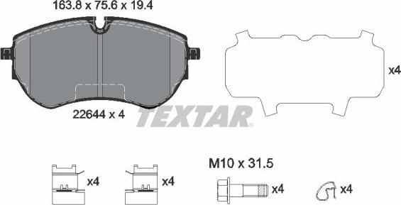 Textar 2264401 - Komplet Pločica, disk-kočnica www.molydon.hr