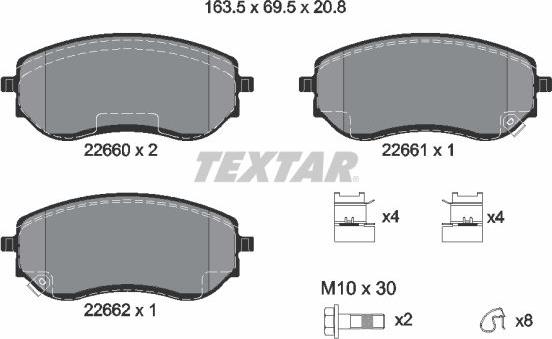 Textar 2266001 - Komplet Pločica, disk-kočnica www.molydon.hr