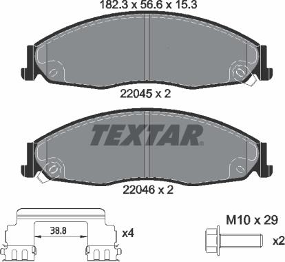 Textar 2204501 - Komplet Pločica, disk-kočnica www.molydon.hr