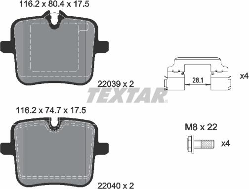 Textar 2203901 - Komplet Pločica, disk-kočnica www.molydon.hr