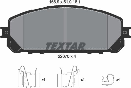 Textar 2207001 - Komplet Pločica, disk-kočnica www.molydon.hr