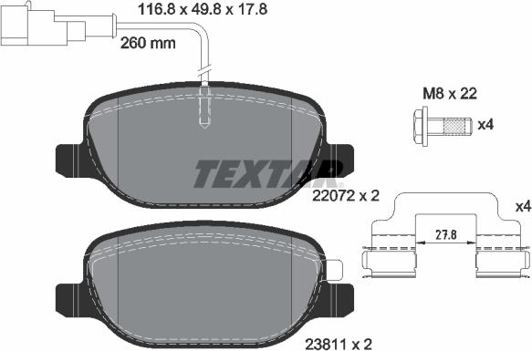 Textar 2207201 - Komplet Pločica, disk-kočnica www.molydon.hr