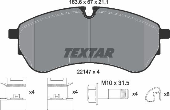 Textar 2214701 - Komplet Pločica, disk-kočnica www.molydon.hr