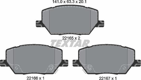 Textar 2216501 - Komplet Pločica, disk-kočnica www.molydon.hr