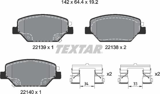 Textar 2213901 - Komplet Pločica, disk-kočnica www.molydon.hr