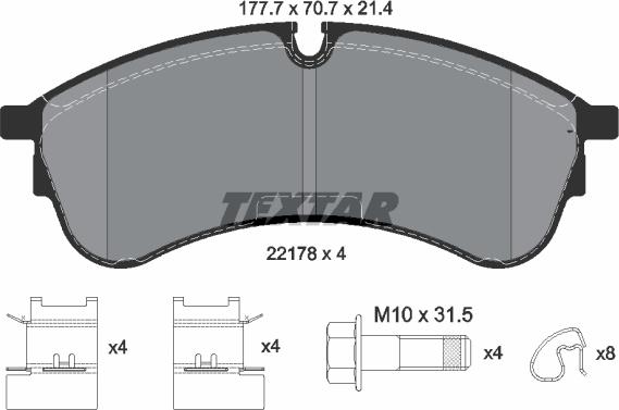 Textar 2217801 - Komplet Pločica, disk-kočnica www.molydon.hr