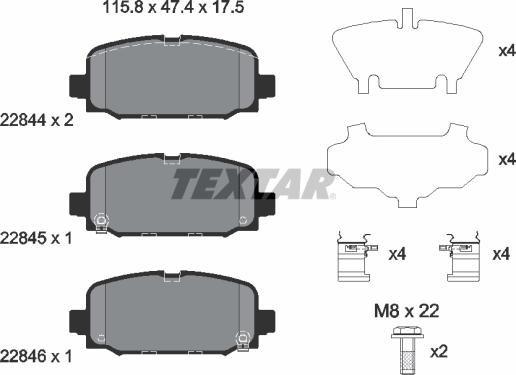 Textar 2284401 - Komplet Pločica, disk-kočnica www.molydon.hr