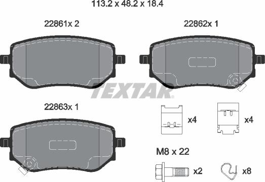 Textar 2286101 - Komplet Pločica, disk-kočnica www.molydon.hr