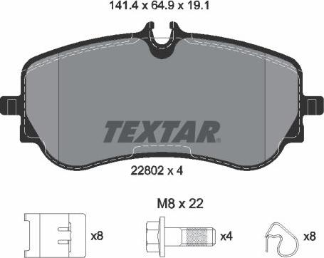 Textar 2280201 - Komplet Pločica, disk-kočnica www.molydon.hr