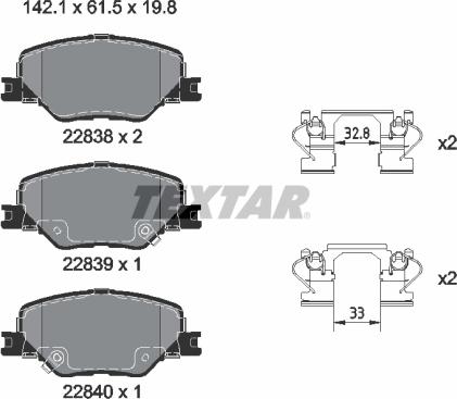 Textar 2283801 - Komplet Pločica, disk-kočnica www.molydon.hr