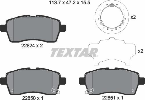 Textar 2282401 - Komplet Pločica, disk-kočnica www.molydon.hr