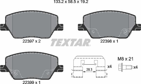 Textar 2239701 - Komplet Pločica, disk-kočnica www.molydon.hr