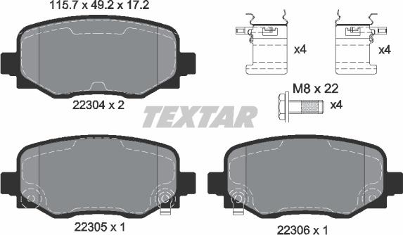 Textar 2230401 - Komplet Pločica, disk-kočnica www.molydon.hr