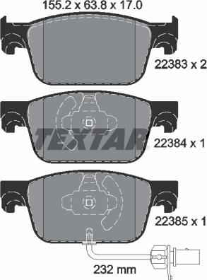 Textar 2238301 - Komplet Pločica, disk-kočnica www.molydon.hr