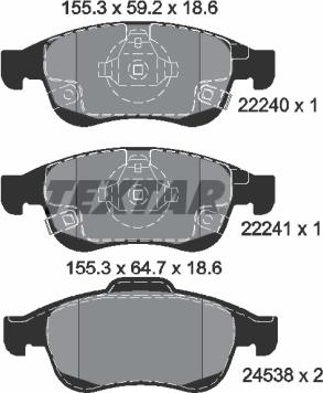 Textar 2224001 - Komplet Pločica, disk-kočnica www.molydon.hr