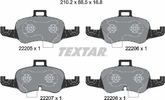 Textar 2220501 - Komplet Pločica, disk-kočnica www.molydon.hr